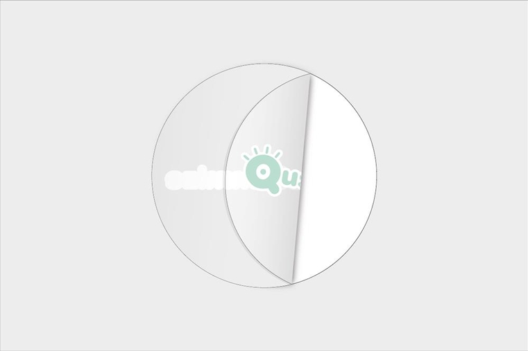 Runde transparent Vinylaufkleber zum innen Aufbringen