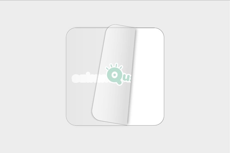 Quadratische transparent Vinylaufkleber zum innen Aufbringen